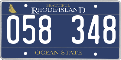 RI license plate 058348