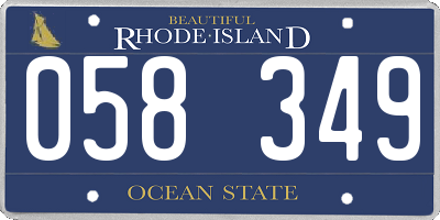 RI license plate 058349