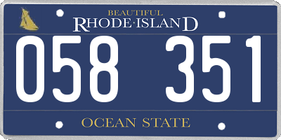 RI license plate 058351
