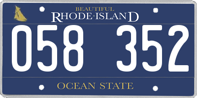 RI license plate 058352