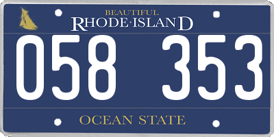 RI license plate 058353