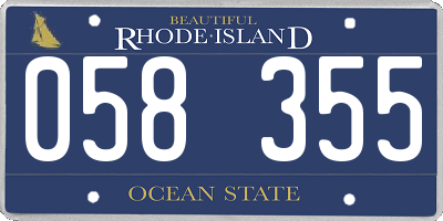 RI license plate 058355