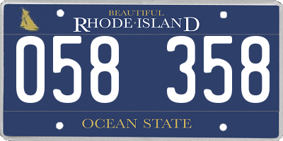 RI license plate 058358