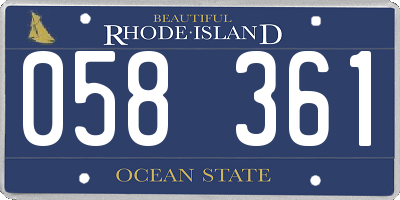 RI license plate 058361