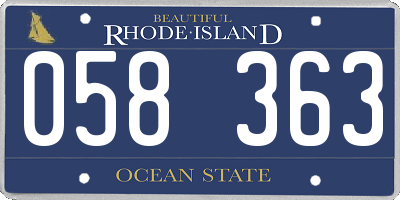 RI license plate 058363