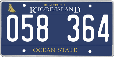 RI license plate 058364