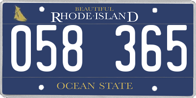 RI license plate 058365
