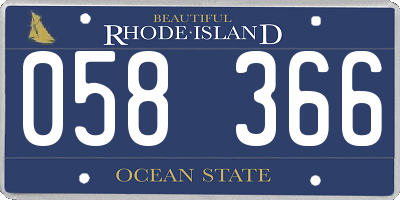 RI license plate 058366