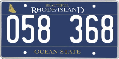 RI license plate 058368