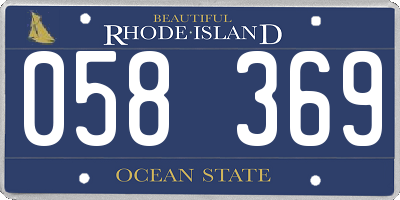 RI license plate 058369