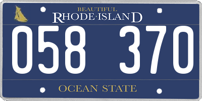 RI license plate 058370