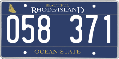 RI license plate 058371