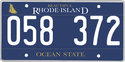 RI license plate 058372
