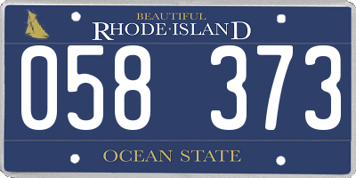 RI license plate 058373