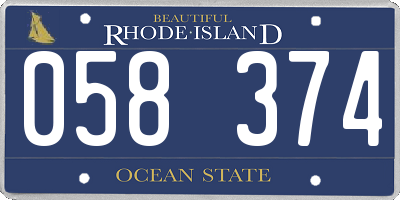 RI license plate 058374