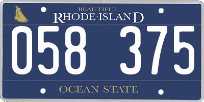 RI license plate 058375