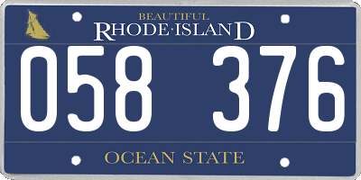 RI license plate 058376