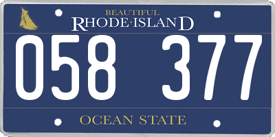 RI license plate 058377