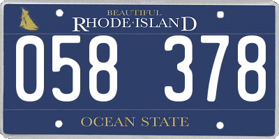 RI license plate 058378