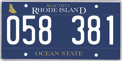 RI license plate 058381