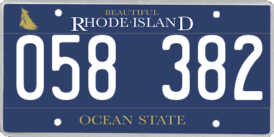 RI license plate 058382