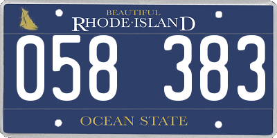 RI license plate 058383