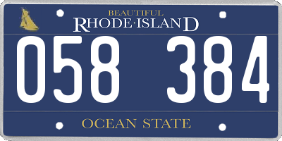 RI license plate 058384