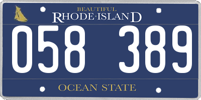 RI license plate 058389