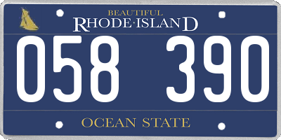 RI license plate 058390