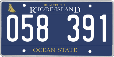 RI license plate 058391