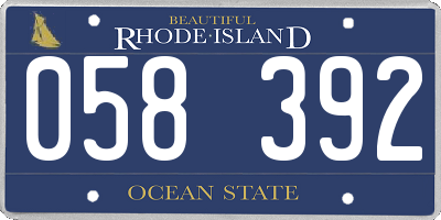 RI license plate 058392