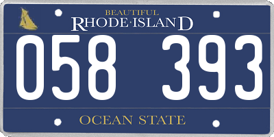 RI license plate 058393