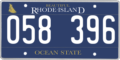 RI license plate 058396