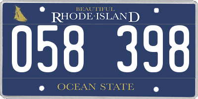 RI license plate 058398