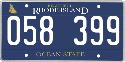 RI license plate 058399