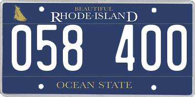 RI license plate 058400