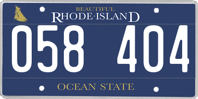 RI license plate 058404