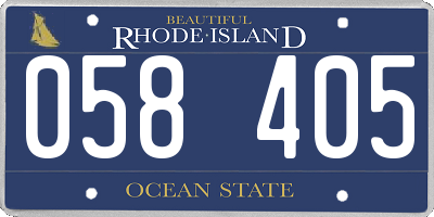RI license plate 058405
