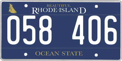 RI license plate 058406