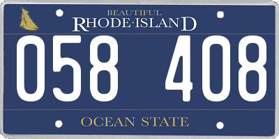 RI license plate 058408