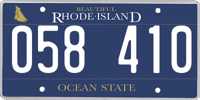 RI license plate 058410
