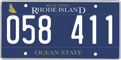RI license plate 058411