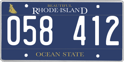 RI license plate 058412
