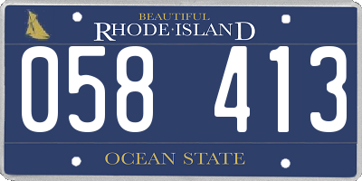 RI license plate 058413