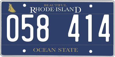RI license plate 058414