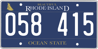 RI license plate 058415
