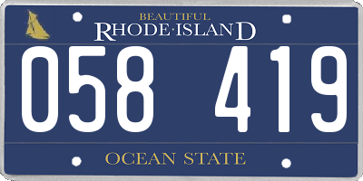 RI license plate 058419