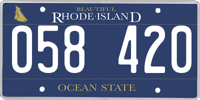 RI license plate 058420