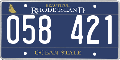 RI license plate 058421