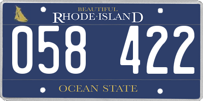 RI license plate 058422